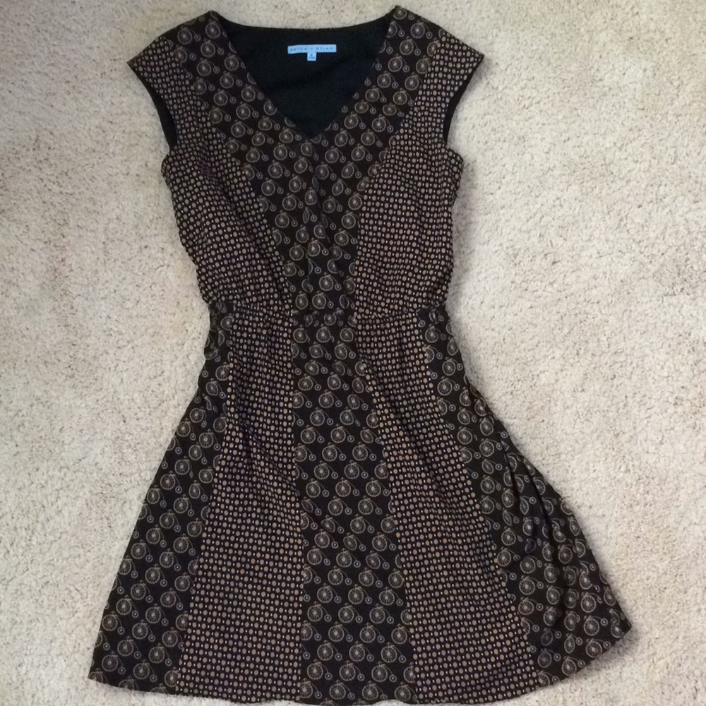 Antonio Melani dress with whimsical bicycle print.